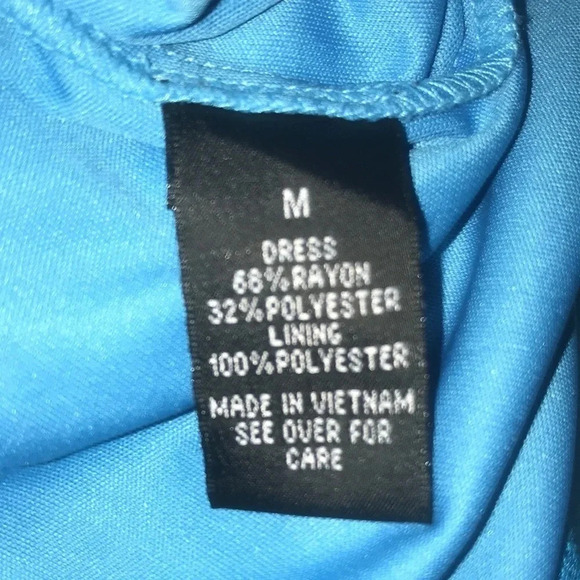 AGB turquoise sleeveless lined midi dress chest pockets button front NEW size M - Picture 6 of 11